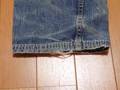 ダブルのチェーンステッチのアタリ